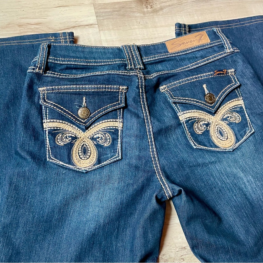 Seven7 Women's Dark Blue Straight Leg Jeans - Picture 9 of 10